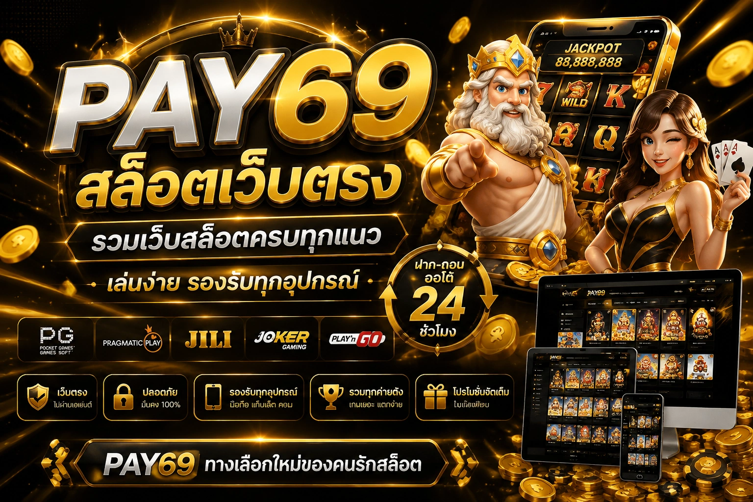 PAY69 สล็อตเว็บตรง รวมเว็บสล็อตครบทุกแนว เล่นง่าย รองรับทุกอุปกรณ์
